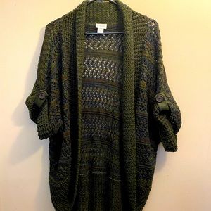 Medium green motherhood maternity open sweater